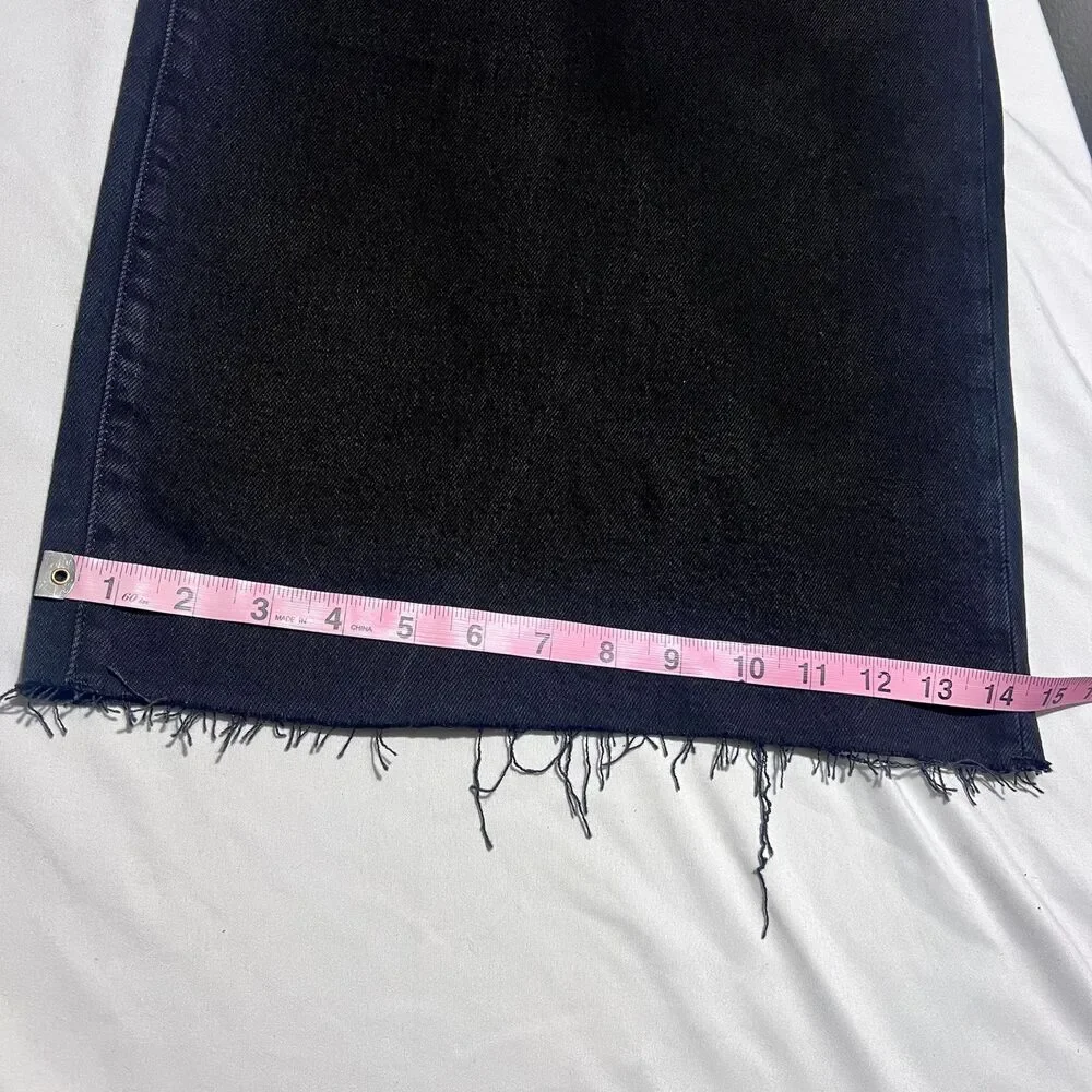 NWT Good American Good Ease Relaxed Jeans Size 28 Plus Black High Rise Wide Leg - Picture 9 of 13